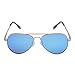 Classic Kids Polarized Aviator Sunglasses for Babies and Toddlers - Blue Mirror Lens/Silver Frame