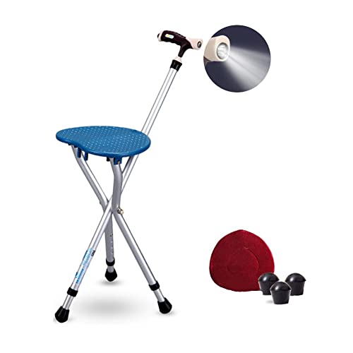 Walking Cane with Seat Attached Heavy Duty 350 lbs Capacity Ajustable