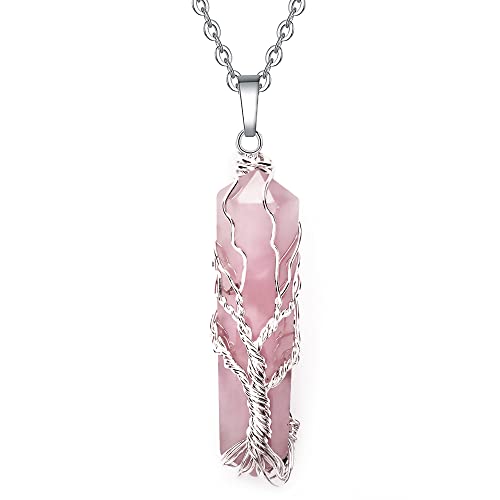 Chain Necklace Rose Quartz Pendant Amazon Rose Necklace Amazon