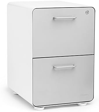Poppin White Light Gray Stow 2 Drawer File Cabinet Metal Legal Letter Amazon Sg Home