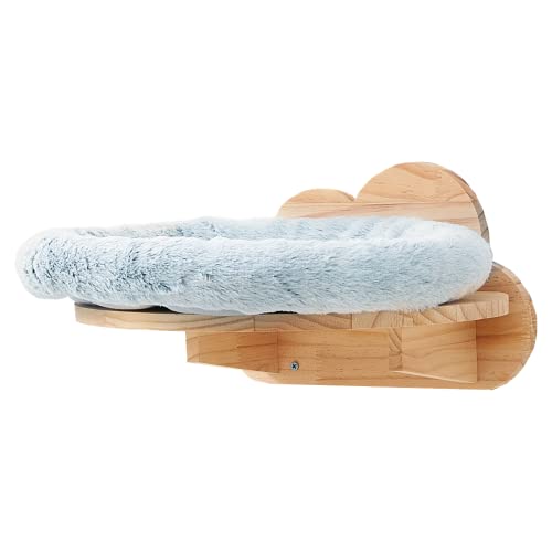 Dansydaisy Cat Tree Hammock Replacement - 3pcs Grey Faux Fur Baskets With 6 Pom Pom Toys For Large Cats - View #3