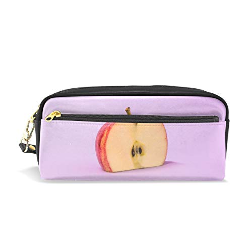 Pink Apple Pencil Pounch Case Pen Bag Zipper Boy Girl Teen Women College School Writing Supply