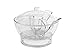 Adorn - 6.4 Quart Ice Chilled Salad Bowl Server on ice with Dome Lid and Serving Utensils | Multi-functional it Includes a Divider with Center Dip Cup | Shatter Resistant Crystal Clear Plastic