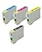 Epson Ink Cartridges for Epson Stylus NX125, NX420, NX625, WorkForce 320, 323, 325, 520 T125- BK, C, M, Y-4 Pack