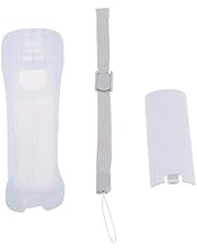 Kaqiqi Controller Kit Protective Silicone Cover Case Battery Back Door Shell Hand Strap Kit Replacement for WII Remote Controller