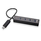 Cable Matters 4-Port SuperSpeed USB 3.0 Portable Mini-Hub "Parking Strip" - Bus Powered in Black
