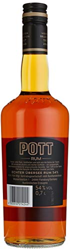 POTT Rum 54% vol. (1 x 0,7 l) - besonders starker Übersee-Rum, ideal für den intensiven Genuss in Heißgetränken wie Feuerzangenbowle, Grog oder Glühwein, als Punsch oder als Cocktail, zum Backen – Bild 3