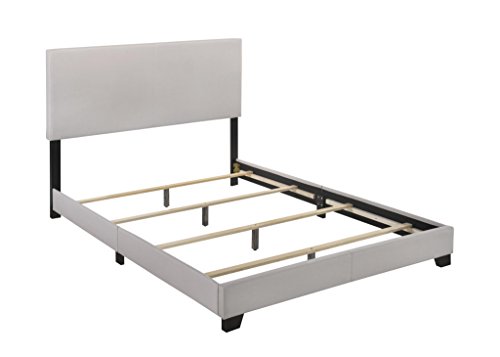 Crown Mark Upholstered Panel Bed in Stone Khaki, Queen - Thumbnail 3