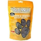 THE REAL MEAT COMPANY 828004 Dog Jerky Chicken/Venison Treat, 12-Ounce