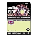Boise Fireworx Colored Paper for Copy/Laser Printers, 20 lb, Letter Size (8.5 x 11), Garden Springs Green, 500 Sheets (MP2201-GS)