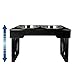 Pet Zone Designer Diner Adjustable Elevated Dog Bowls - Adjusts to 3 Heights, 2.75", 8", 12'' (Raised Dog Dish with Double Stainless Steel Bowls) Black primary