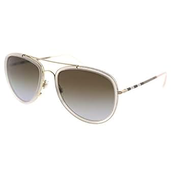Burberry Unisex 0BE3090Q Brushed Gold/Pink/Polarized Brown