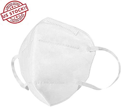 N95 Respirators Masks 4 Ply Protection Masks Medical Surgical Reusable Face Masks Safety Mask for Personal Protective Adult Child,White,10pcs