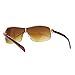 Mens Italian Designer Fashion Wrap Shield Sport Pilot Sunglasses Gold - Brown