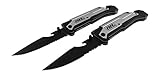2x 2 NEW Rogue River Tactical Rescue Knives Silver 6-in-1 Multitool Survival Pocket Knife with Magnesium Fire Starter, LED Flashlight Bottle Opener Seat Belt Cutter and Windows Breaker