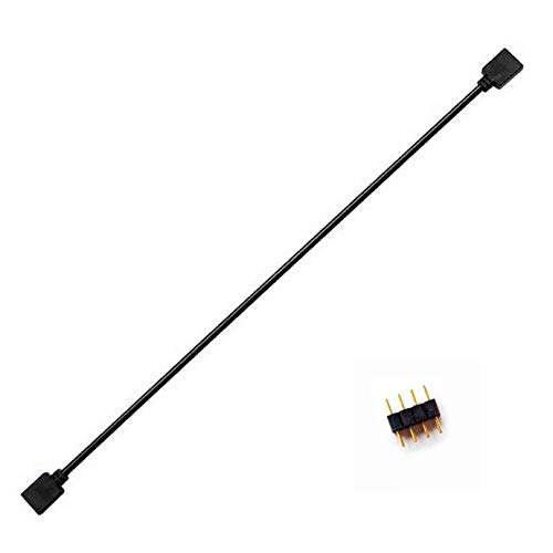 NMD&LR Computer Motherboard Extension Cable, RGB Interface Extension Cable, 12V RGB 4-PIN / 5V ARGB 3-PIN 1-4/1-5 Connector Hub (12V-4PIN)