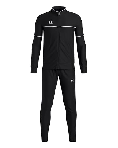 Under Armour Ensemble de survêtement Challenger Garçons, survêtement garçon léger et respirant, ensemble de sport avec veste et pantalon, Black/White, YXL