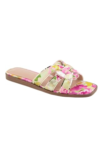 BCBGeneration Meltem-2 Flat Sandal, Floral Multi at Amazon