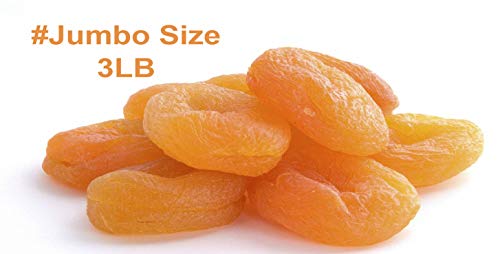 Turkish Dried Apricot, Gourmet Fresh Jumbo Size #1, Reseable Bags(3LB)