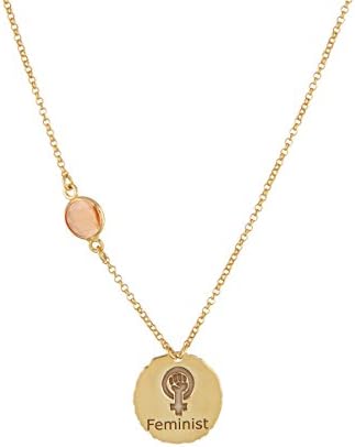 Córdoba Jewels Gold-Plated 925 Sterling-Silver Choker Necklace -Gold and Coral Feminist Design