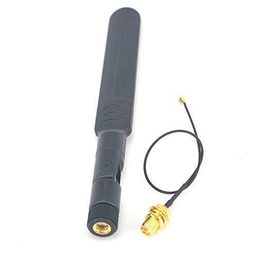 WIFI Antenna 2.4Ghz/5.8ghz Omni Dual-band 5dbi Aerial RP SMA male WITH Mini 1.13 PCI U.FL to RP SMA Female WiFi Pigtail Cable 17cm