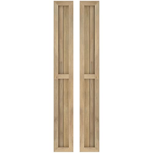 7"W x 42"H Americraft Two Board Exterior Real Wood Two Equal Panel Framed Board…
