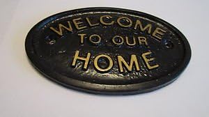 Penfound Welcome to Our Home House/Front Door Plaque (Black)