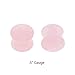 Pair of Double Flare Genuine Rose Quartz Stone Organic Ear Plugs 10G-1