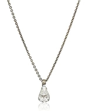 White Bridal Delicate Drop Pendant Necklace, 16