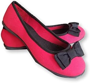 Women's Colors on Campus Ballerina Big Bow Buckeye Flats (9 (US), Red/Black)