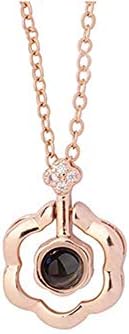 Arilove 100 Languages I Love You Necklace,Micro Carved Projection,Expressions of Love