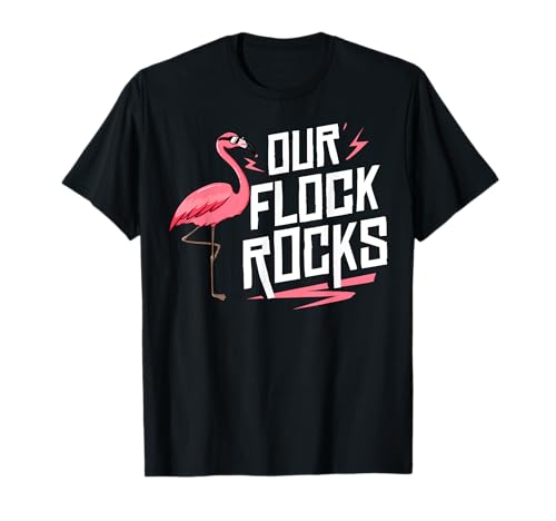 Photo 1 of Our Flock Rocks Gift For Pink Flamingo Women Men T-Shirt