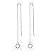 HooAMI Stainless Steel Eternity Circle Threader Drop Earrings,Silver Tone