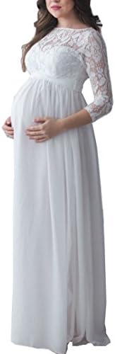 Arbres Anna Maternity Dress Chiffon Lace Gown Wedding Dress for Party Baby Shower Pregnancy Dress