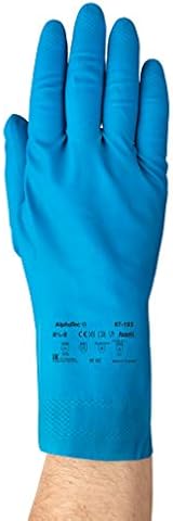 Ansell AlphaTec 87-195 Gloves L Blue Latex Food Contact Reusable 12 Pairs view 2