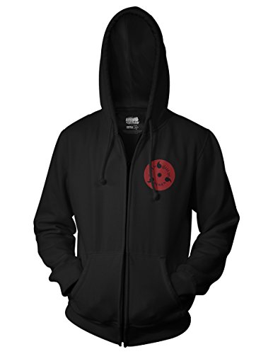 Ripple Junction Naruto - Shippuden Sasuke Sharingan Adult Zip Hoodie XL Black