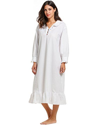 Avidlove womens victorian martha nightgown elegant pure color nig…