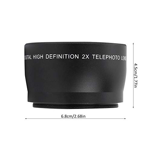 55mm 2X Telephoto Zoom Telephoto Lens Durable Aluminum Alloy + Optical Glass Teleconverter Lens Suitable for Any Lens with 55mm Diameter 18-55 Length - Thumbnail 5