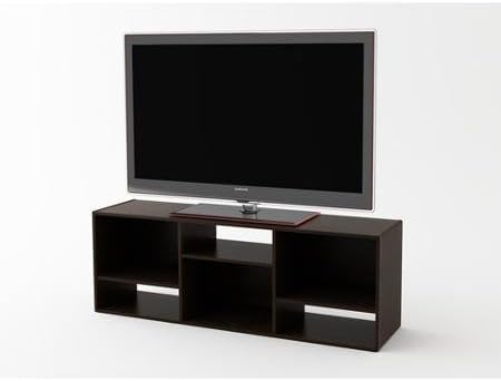TV Stand or Shelving Unit for TVs up to 55", Black Forest Espresso Finish
