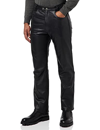 Bikers Gear Australia Mens Soft Leather Comfort Fit Jeans Black,40