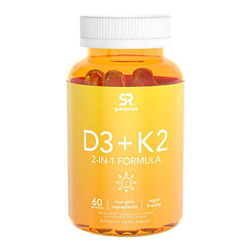 Sports Research Vegan Vitamin D3 + K2 Gummy Supplements 5000iu