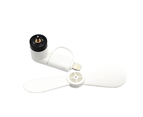 Portable Mini Fan Colorful and Powerful 2-in-1 Fans for Phone/Smartphone/Tablet - Black/Pink/Blue/Green/White/Orange - Summer 2019 Phone Accessories Compatible with iPhone/iPad/Android (White) - Thumbnail 5