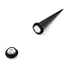 Black Magnetic Design - Acrylic Fake Tapers With Stone - Cheaters - 0G Gauge - 8mm