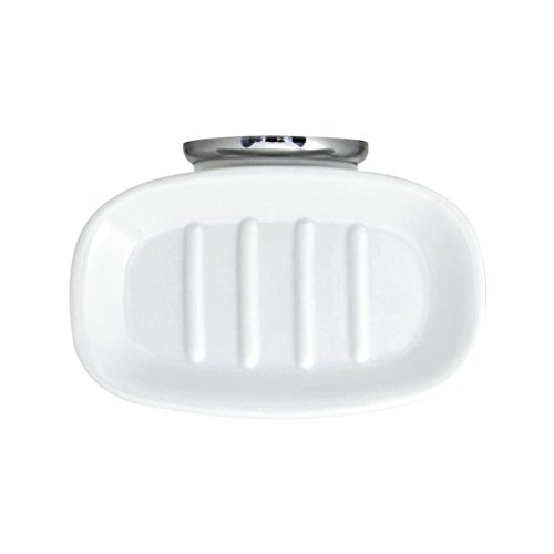 MODONA Porcelain Soap Dish - White Porcelain & Polished Chrome - Arora Series - 5 Year Warrantee - Thumbnail 3