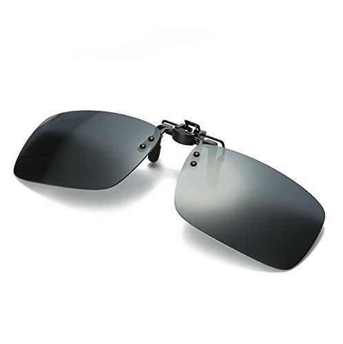 2PCS Polarized Day Night Vision Flip-up Clip-on Lens Driving Glasses Sunglasses (black(day)+yellow(night))
