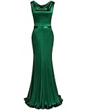 MUXXN Womens 1950s Cowl Neck Fishtail Evening Dress