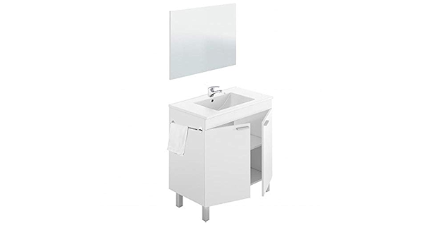 HABITMOBEL Completo Mueble Baño de 2 Puertas + Lavabo PMMA ...