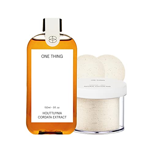 ONE THING Houttuynia Cordata Extract 5 fl oz + Unbleached Cotton Pads (60 Sheets)