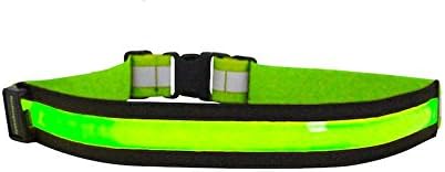 Reflective Running Belt - SuperCHARGED LED Light - Safely Flashes - 36 Hours of Illumination - Glow in the Dark - Running Walking Joking Cycling Camping Hunting Hiking Working