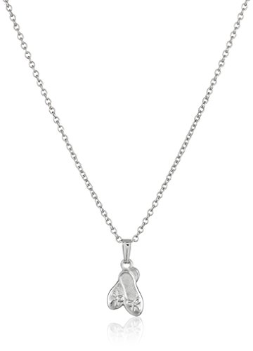 Sterling Silver Children's Ballet Slippers Pendant Necklace, 15"